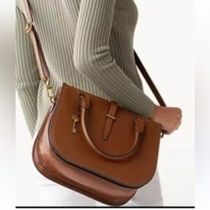 Fossil Brown Leather Ryder Satchel Crossbody Purse
Women’s
